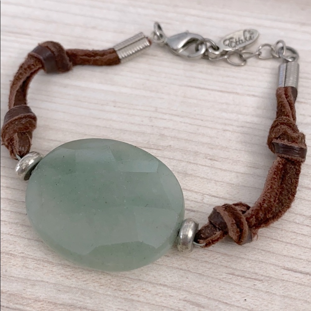 ❤️ Ettika Leather and Stone Knotted Bracelet